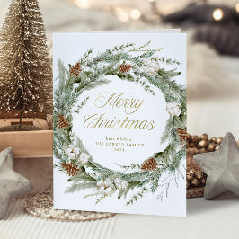 Elegant Pine Greenery | Gold Frohe Weihnachten