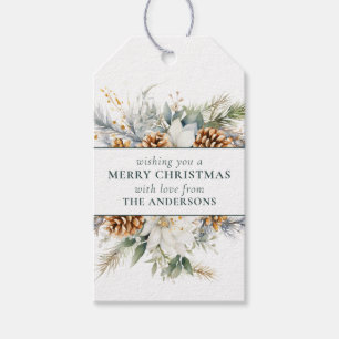 Elegant Pine Tree Grüne Dark Green Christmas Geschenkanhänger