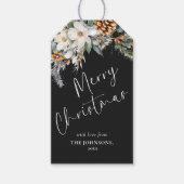 Elegant Pine Tree Grüne | Schwarzes Weihnachtsfest Geschenkanhänger (Vorderseite)