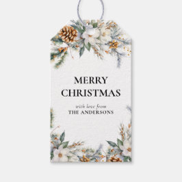 Elegant Pine Tree Grüne | Schwarzes Weihnachtsfest Geschenkanhänger