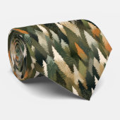 Elegant Pine Tree Pattern | Rustic Forest Krawatte (Gerollt)
