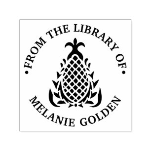 Elegant Pineapple #10 Bibliotheksbuch Name Permastempel