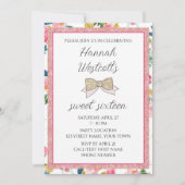 Elegant Pink 16 . Geburtstag Einladung (Vorderseite)