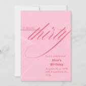 Elegant Pink 30. Geburtstag Einladung für sie (Vorderseite)