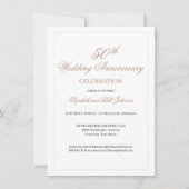 Elegant Pink 50. Hochzeitstag Einladung (Vorderseite)