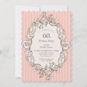 Elegant Pink 60. Geburtstagsparty Einladung (Vorderseite)