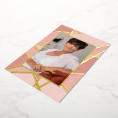 Elegant Pink Abstract Photo Memorial Funeral Folieneinladung (Gedreht)