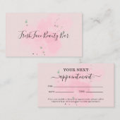 Elegant pink and black beauty salon terminkarte (Vorne/Hinten)