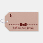 Elegant Pink and Black Christmas Village Geschenkanhänger (Rückseite Horizontal)