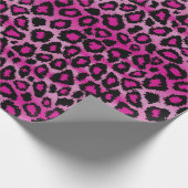 Elegant Pink and Black Leopard Print Geschenkpapier (Ecke)