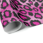 Elegant Pink and Black Leopard Print Geschenkpapier (Rolleneckpunkt)