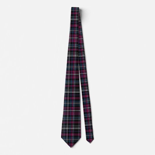 Elegant Pink and Black Plaid Gingham Pattern Krawatte (Vorderseite)
