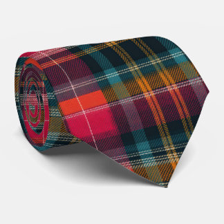 Elegant Pink and Blue Plaid Gingham Pattern Krawatte