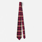 Elegant Pink and Brown Plaid Gingham Pattern Krawatte (Vorderseite)