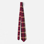 Elegant Pink and Brown Plaid Gingham Pattern Krawatte (Rückseite)