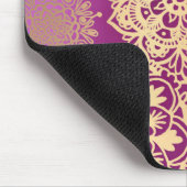 Elegant Pink and Gold Floral Mandala Pattern Mousepad (Ecke)