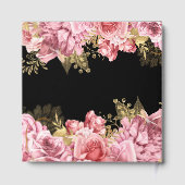 Elegant Pink and Gold Flowers Birthday Party Gästebuch (Rückseite)