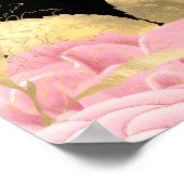 Elegant Pink and Gold Flowers Birthday Party Poster (Ecke)