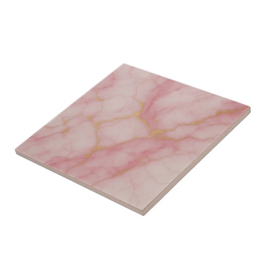 Elegant Pink and Gold Marble Pattern Ceramic Tile Fliese (Seite)