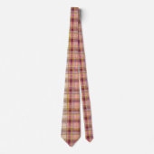 Elegant Pink and Gold Plaid Gingham Pattern Krawatte (Vorderseite)