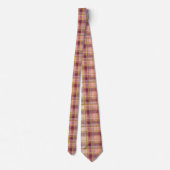 Elegant Pink and Gold Plaid Gingham Pattern Krawatte (Rückseite)