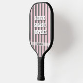 Elegant Pink and Gray stripes Minimalist Custom Pickleball Schläger (Links)