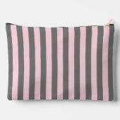 Elegant Pink and Gray stripes Minimalist Custom Zubehörtasche (Rückseite)