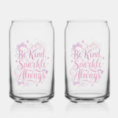 Elegant Pink and Purple Sparkle Script Dosenglas (Rückseite)