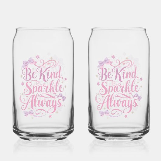 Elegant Pink and Purple Sparkle Script Dosenglas (Rückseite)