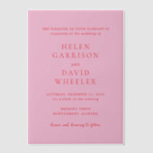 Elegant Pink and Red Classic Wedding Pergament Einladungen (Vorderseite)