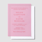 Elegant Pink and Red Classic Wedding Pergament Einladungen (Versetzt)