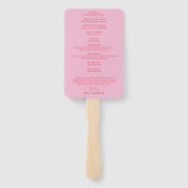 Elegant Pink and Red Classic Wedding Program Fächer (Rückseite)