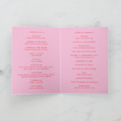 Elegant Pink and Red Classic Wedding Programm (Innenseite)