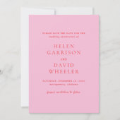 Elegant Pink and Red Classic Wedding Save The Date (Vorderseite)