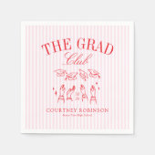 Elegant Pink and Red Grad Club Graduation Serviette (Vorderseite)