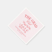 Elegant Pink and Red Grad Club Graduation Serviette (Ecke)