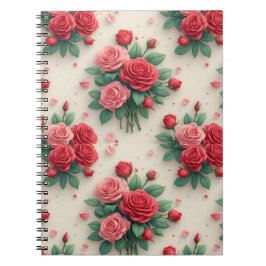 Elegant Pink and Red Rose Bouquets Notizblock