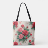Elegant Pink and Red Rose Bouquets Tasche (Rückseite)
