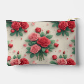 Elegant Pink and Red Rose Bouquets Zubehörtasche (Rückseite)