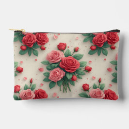 Elegant Pink and Red Rose Bouquets Zubehörtasche