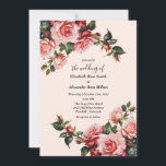 Elegant pink and red roses floral wedding einladung<br><div class="desc">Elegant pretty red pink  rose  floral cottage core wedding Invitation</div>