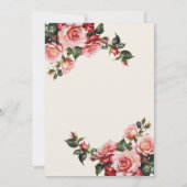 Elegant pink and red roses floral wedding einladung (Rückseite)