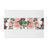 Elegant pink and red roses floral wedding einladungsbanderole (Rückseitenbeispiel)