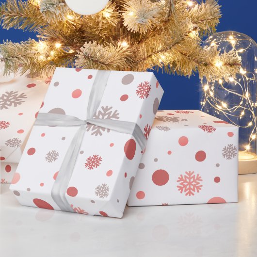 Elegant pink and white merry Christmas Geschenkpapier (Feiertage)