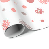 Elegant pink and white merry Christmas Geschenkpapier (Rolleneckpunkt)