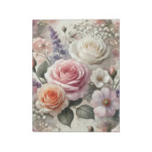 Elegant Pink and White Roses Notepad Notizblock (Rotiert)