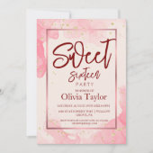 Elegant Pink Aquarell moderne Drehbuch Sweet 16 Einladung (Vorderseite)