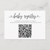 Elegant Pink  Baby Registry QR Code Insert Card (Vorderseite)