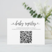 Elegant Pink  Baby Registry QR Code Insert Card (Stehend Vorderseite)