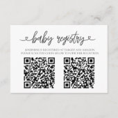 Elegant Pink  Baby Registry QR Code Insert Card (Vorderseite)